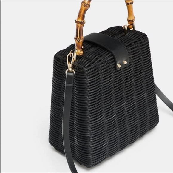 Zara Bags Nwt Zara Black Woven Crossbody Bag Poshmark